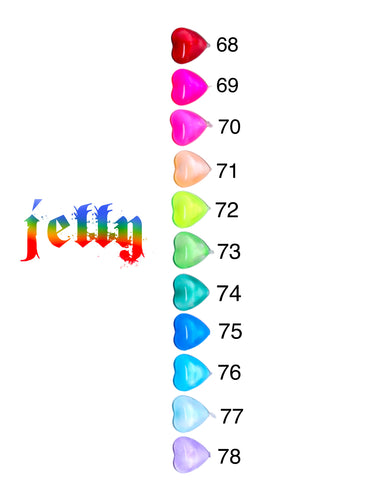 Single Colour- Full Set of 10 Gel Nails. JELLY- Choose your size, shape, colour-CUSTOM SIZES