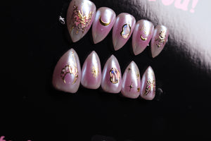 Magical Butterfly- PREMADE size MEDIUM ready to ship Press On Nails
