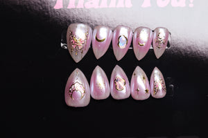 Magical Butterfly- PREMADE size MEDIUM ready to ship Press On Nails