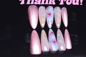 Dainty Floral- PREMADE size SMALL ready to ship Press On Nails